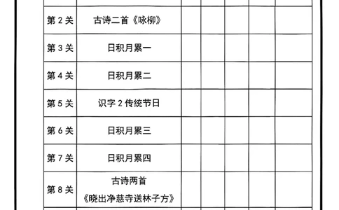 二年级下册语文寒假预习必背闯关表_二年级上下册资料_二年级下册小红书同款资料_二下语文