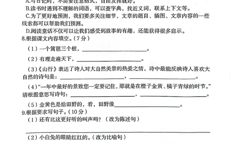 三上语文期中情景押题(1)(1)_三年级上下册资料_三年级上册小红书同款资料_三年级(1)