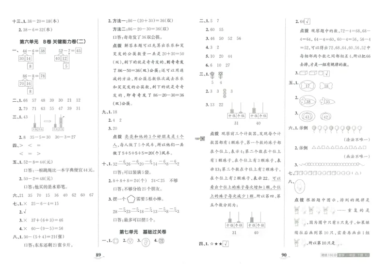 《王朝霞培优100分》单元AB卷-23版数学1年级下册（RJ）_一年级上下册资料_小学一年级学习资料-25年更新版_1-04、小学一年级数学下册_1-4-2、练习题、作业、试题、试卷_人教版_电子册