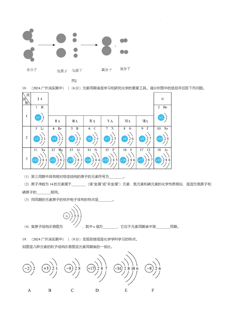 广东省广州市南沙区滨海实验学校2024-2025学年九年级上学期期中学情测试化学试卷（原卷版）_广州九上月考+期中+期末+一模二模+中考真题_2024年秋九年级上学期期中考试试卷和答案解析