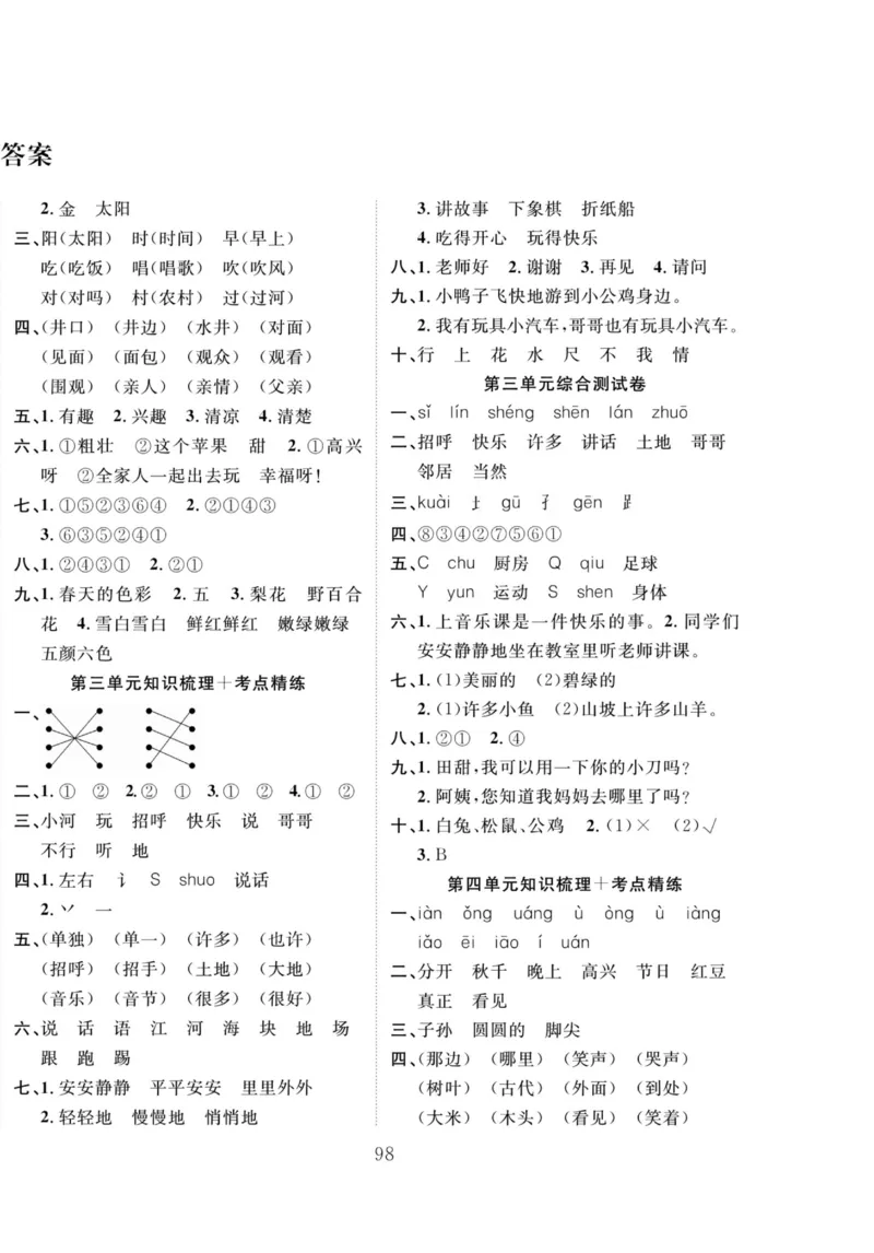 《轻松100同步测试卷》语文1年级下册（RJ）_一年级上下册资料_小学一年级学习资料-25年更新版_1-02、小学一年级语文下册_3-6-2-2、练习题、作业、专项、试卷_部编（人教）版_电子册类