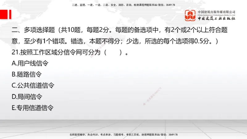 2025一建《通信》考前小灶直播课（卷二）1_2026年一级建造师_2026年一建通信_2025年一建通信SVIP_04-冲刺串讲✿考点强化✿小灶集训_20-通信《考前小灶直播》杨鹏JGS_讲义