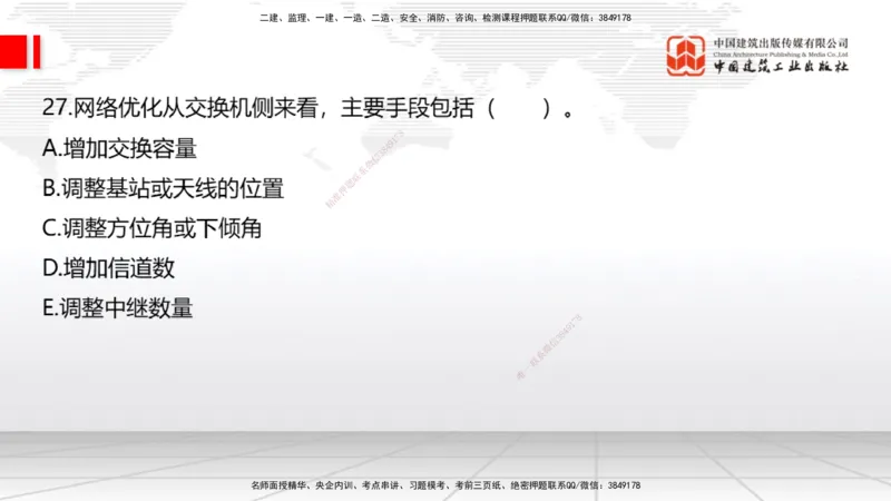 2025一建《通信》考前小灶直播课（卷二）1_2026年一级建造师_2026年一建通信_2025年一建通信SVIP_04-冲刺串讲✿考点强化✿小灶集训_20-通信《考前小灶直播》杨鹏JGS_讲义