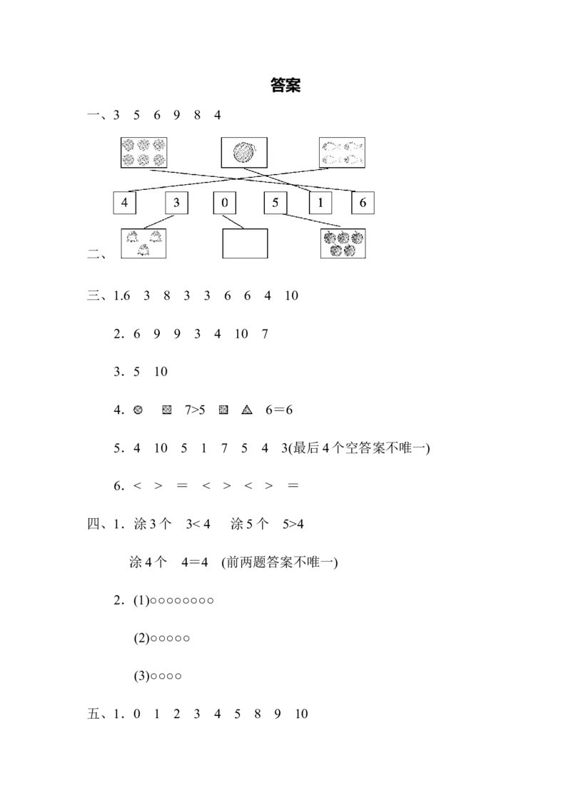 一年级上册上学期-青岛版数学第一单元检测卷.2_一年级上下册资料_小学一年级学习资料-25年更新版_1-03、小学一年级数学上册_青岛63制_03、单元试卷_第1单元