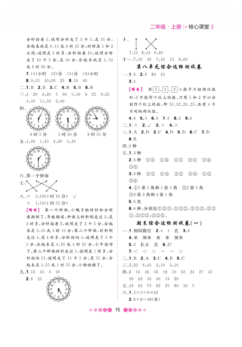 《核心课堂》易错清单-数学2年级上册（RJ）_二年级上下册资料_小学二年级学习资料-25年更新版_2-03、小学二年级数学上册_2-3-2、练习题、作业、试题、试卷_人教版_电子册类