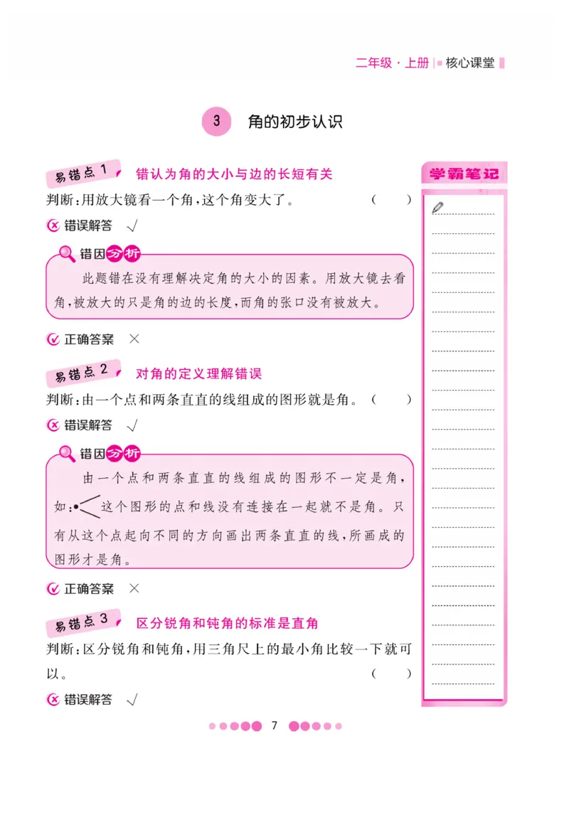 《核心课堂》易错清单-数学2年级上册（RJ）_二年级上下册资料_小学二年级学习资料-25年更新版_2-03、小学二年级数学上册_2-3-2、练习题、作业、试题、试卷_人教版_电子册类