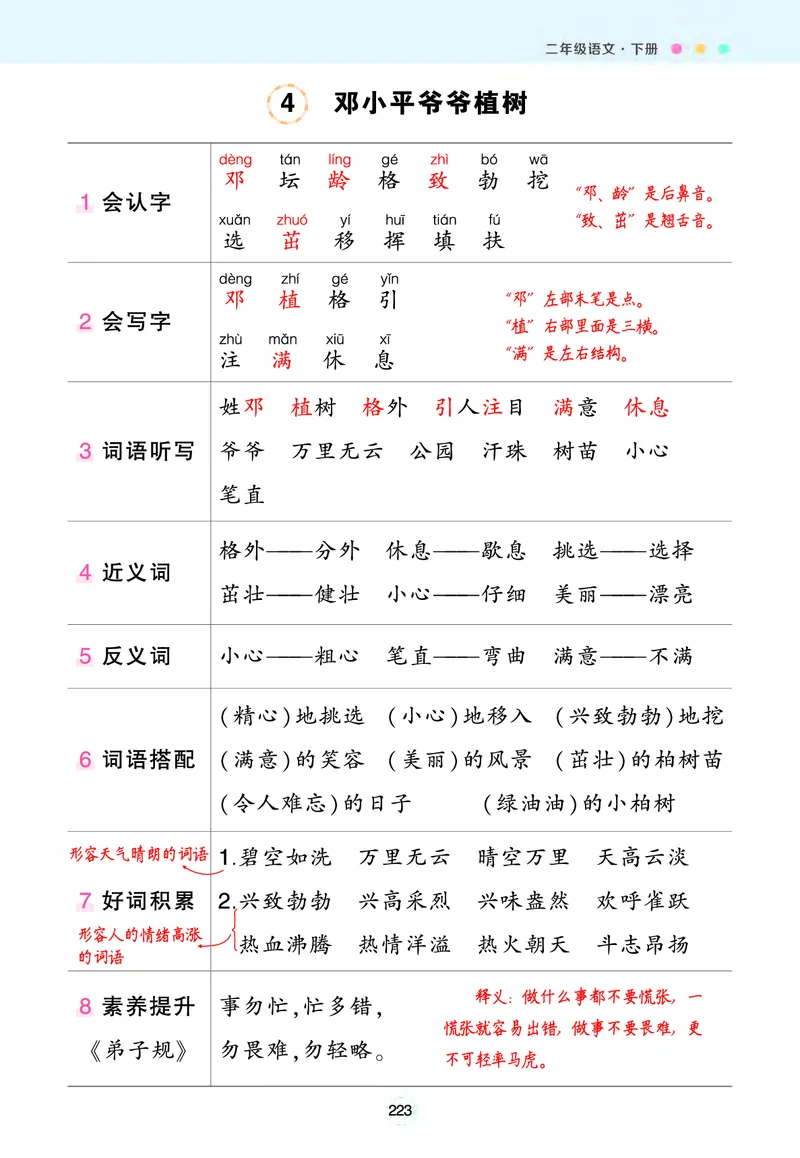 《状元语文笔记》（背记清单）语文2年级下册（RJ）_二年级上下册资料_小学二年级学习资料-25年更新版_2-02、小学二年级语文下册_2-2-2、练习题、作业、试题、试卷_电子册类