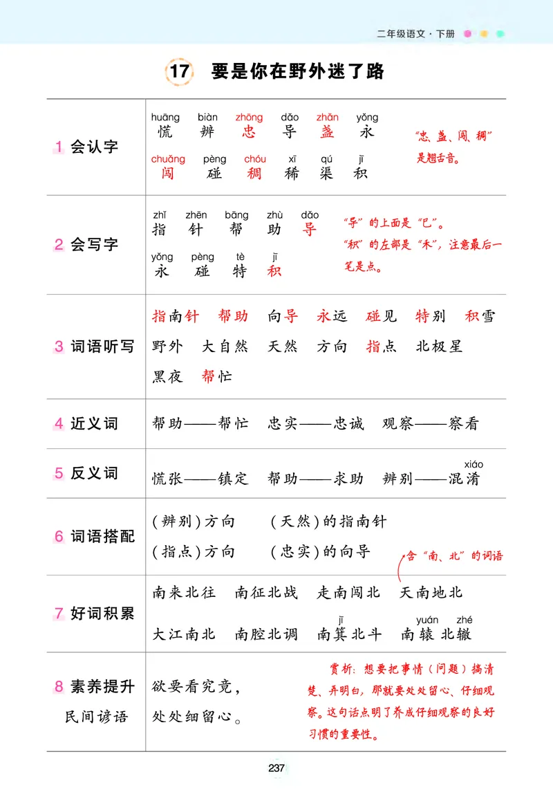 《状元语文笔记》（背记清单）语文2年级下册（RJ）_二年级上下册资料_小学二年级学习资料-25年更新版_2-02、小学二年级语文下册_2-2-2、练习题、作业、试题、试卷_电子册类