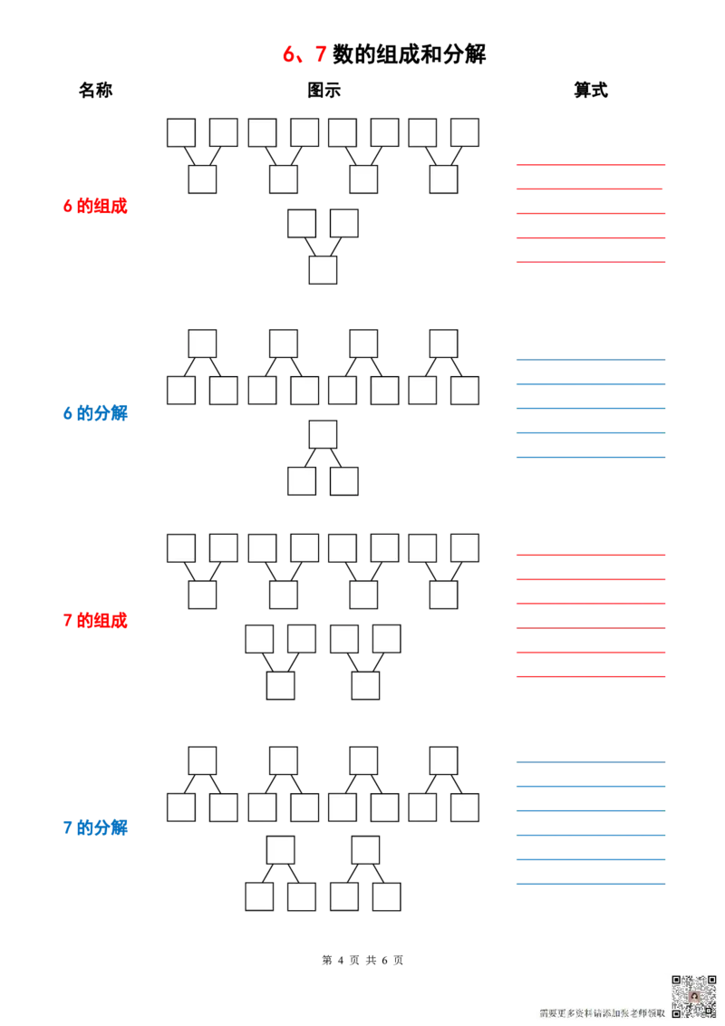 一（上）数学以内数的组成与分解_一年级上下册资料_一年级直播间资料