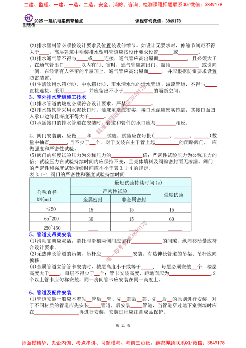 2025一建机电案例背诵点（默写版）下划线_2026年一级建造师_2026年一建机电_2025年一建机电SVIP_01-精华文档✿电子教材✿历年真题_73-机电《案例背诵点-下划线版》刘忠海