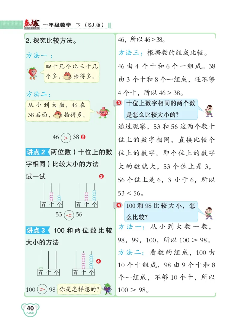 《点拨》23春数学1年级下册（SJ）_一年级上下册资料_小学一年级学习资料-25年更新版_1-04、小学一年级数学下册_1-4-2、练习题、作业、试题、试卷_苏教版_电子册类