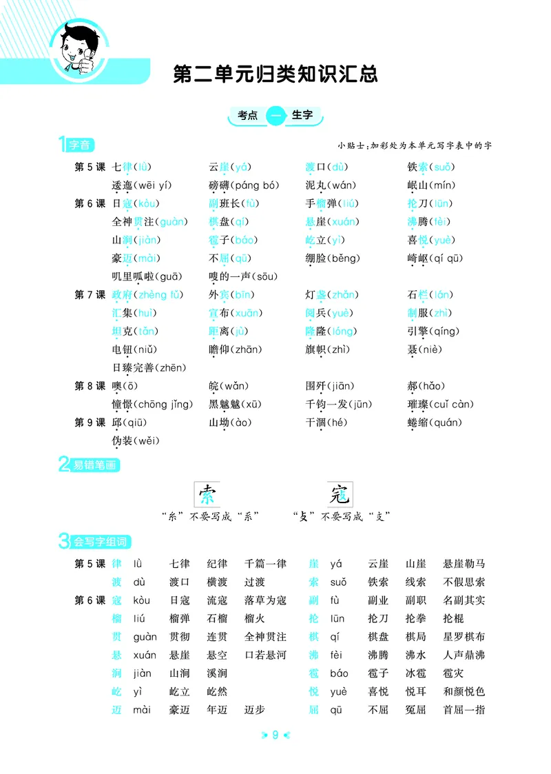 25秋统编版语文六年级上册单元归类知识汇总_25秋小学语数英习题试卷_语文_53单元归类知识汇总完整版语文25年上册