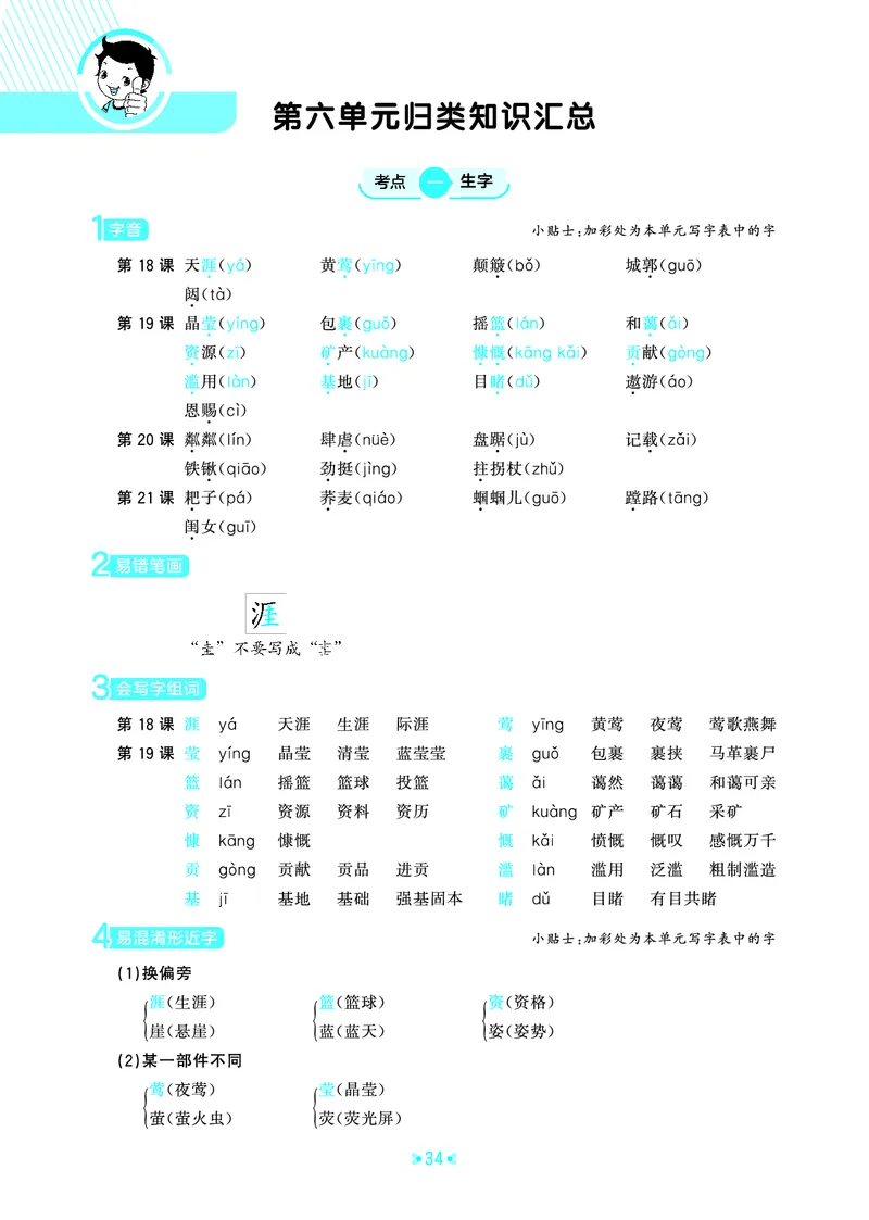25秋统编版语文六年级上册单元归类知识汇总_25秋小学语数英习题试卷_语文_53单元归类知识汇总完整版语文25年上册