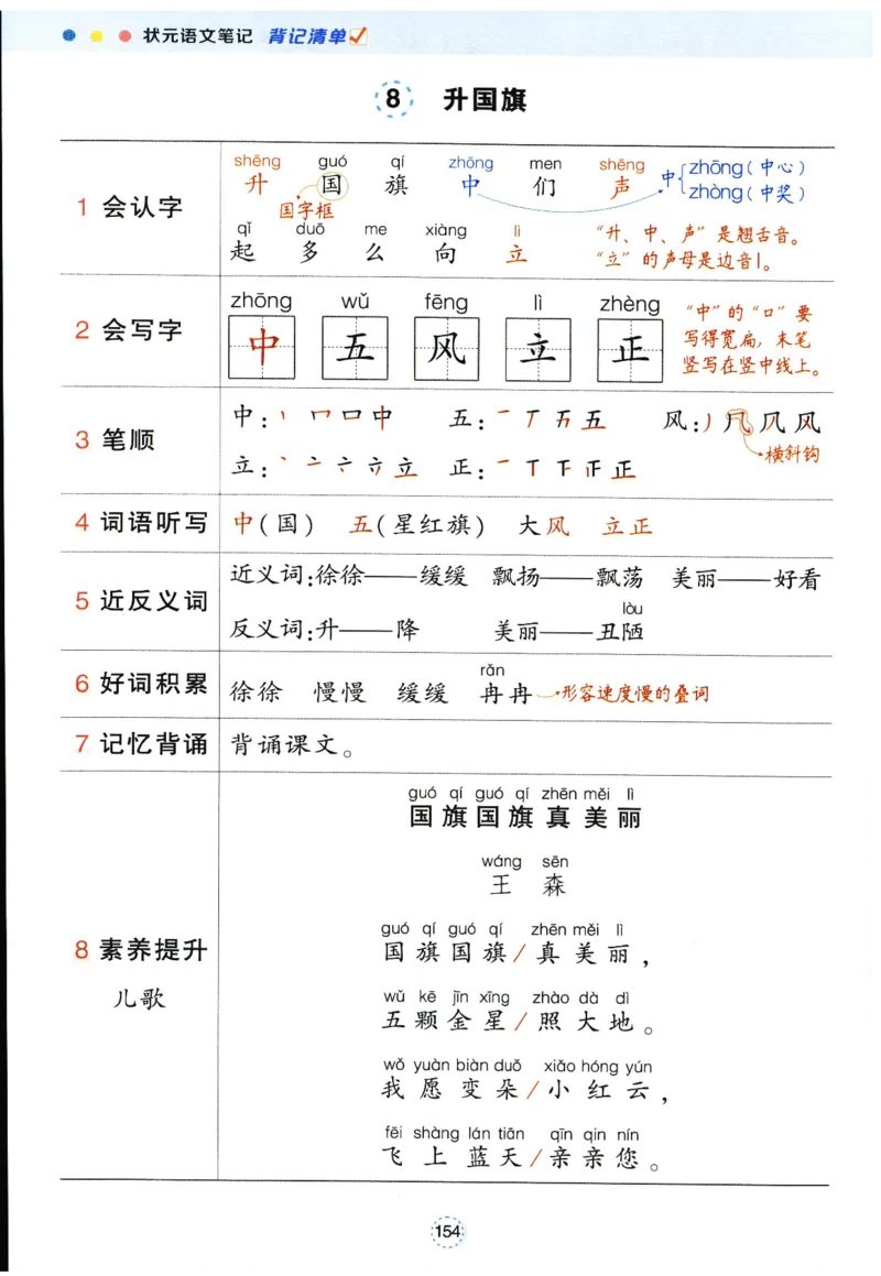 《背记清单》_25秋小学语数英习题试卷_语文_25秋《状元笔记》语文12456_1年级语文《状元笔记》25秋