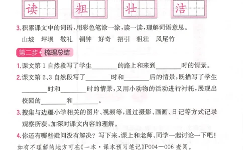 三步预习单三年级_25秋《一本预习笔记》语数外，人教，北师1-6上_25秋《一本预习笔记》语文1-6_三年级预习笔记语文