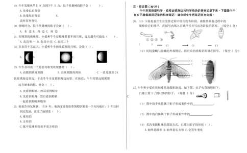 三下期末检测卷_三年级上下册资料_小学三年级学习资料-25年更新版_3-10、小学三年级科学下册_教科版_期末测试卷