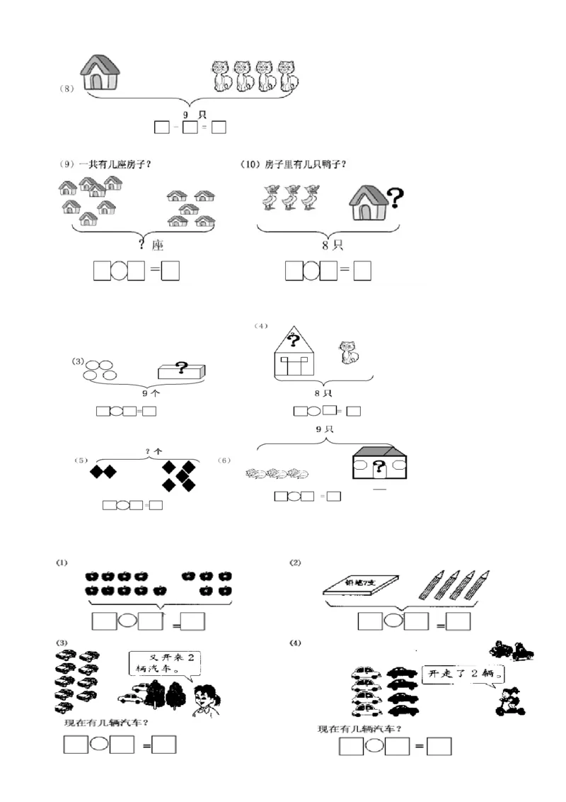一年级数学解决&ldquo;看图列算式&rdquo;问题的几种类型_一年级上下册资料_小学一年级学习资料-25年更新版_1-03、小学一年级数学上册_人教版_01、知识汇总