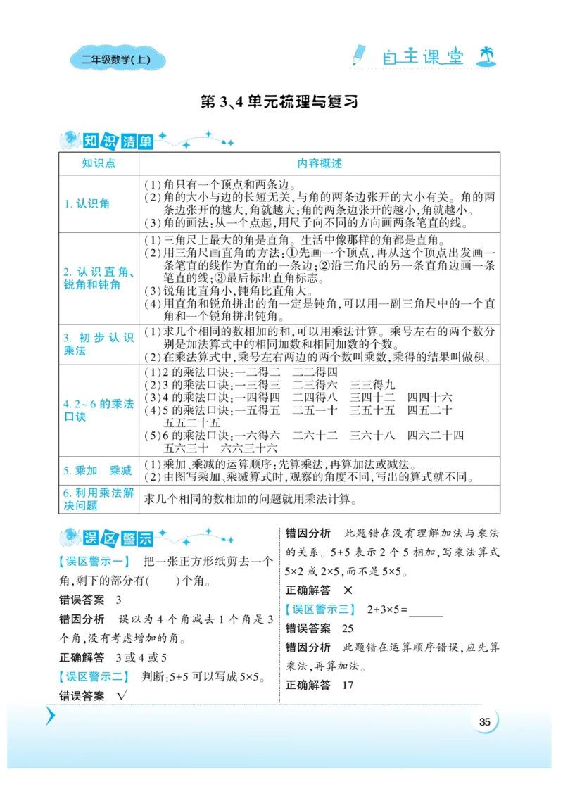 《自主课堂》22秋数学2年级上册（RJ）_二年级上下册资料_小学二年级学习资料-25年更新版_2-03、小学二年级数学上册_2-3-2、练习题、作业、试题、试卷_人教版_电子册类