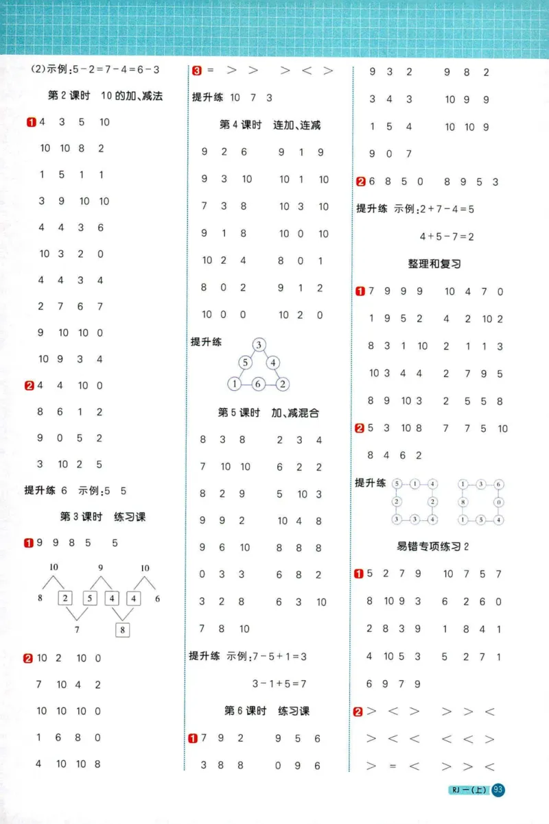 25秋阳光同学计算小达人一年级上册人教版_25秋小学语数英习题试卷_数学_人教版_数学《阳光同学计算小达人》人教25秋_25秋《阳光同学计算小达人》人教版1上