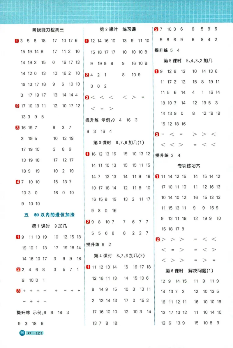 25秋阳光同学计算小达人一年级上册人教版_25秋小学语数英习题试卷_数学_人教版_数学《阳光同学计算小达人》人教25秋_25秋《阳光同学计算小达人》人教版1上