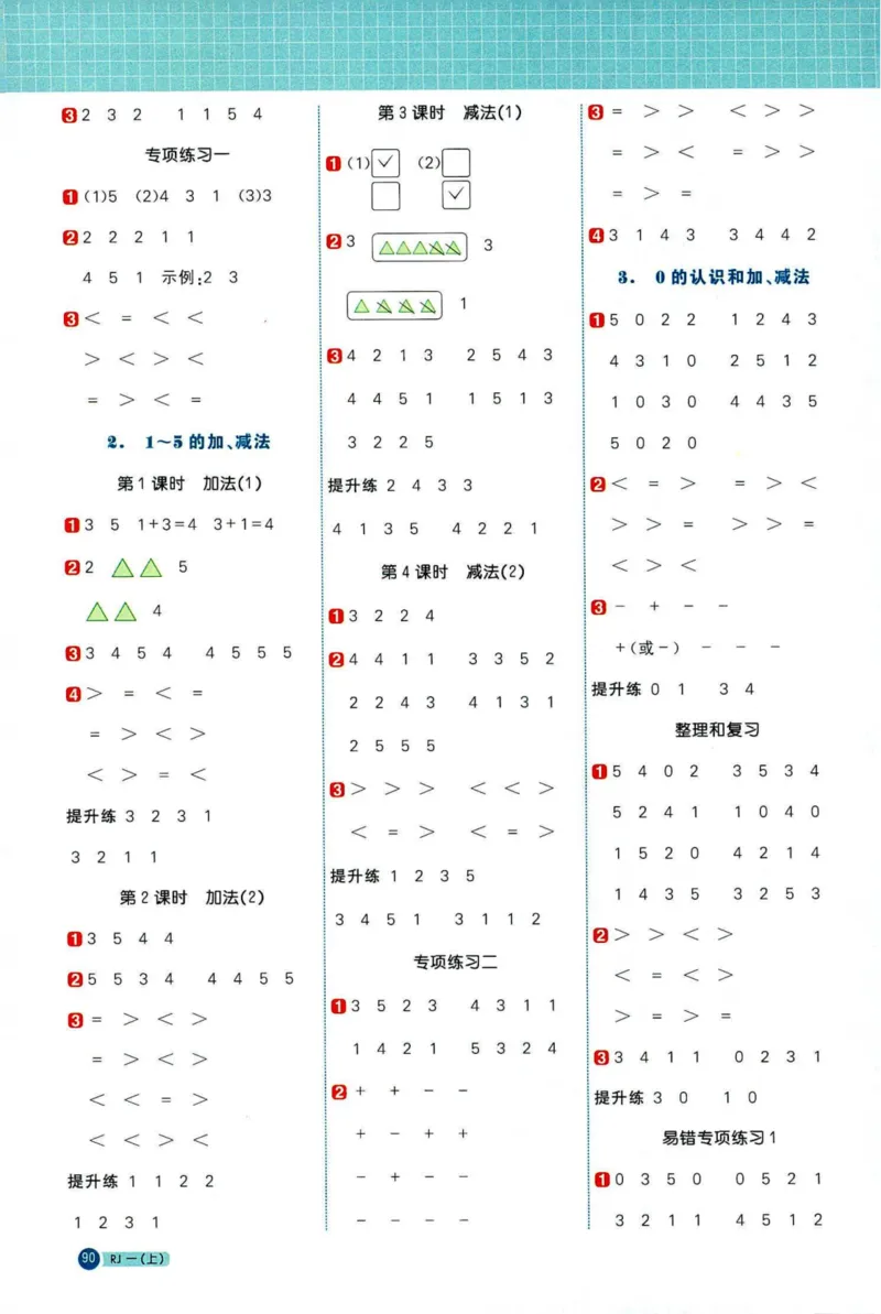 25秋阳光同学计算小达人一年级上册人教版_25秋小学语数英习题试卷_数学_人教版_数学《阳光同学计算小达人》人教25秋_25秋《阳光同学计算小达人》人教版1上