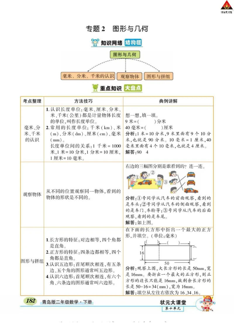 《状元大课堂》导学案-数学2年级下册（63QD）_二年级上下册资料_小学二年级学习资料-25年更新版_2-04、小学二年级数学下册_2-4-2、练习题、作业、试题、试卷_青岛版63_电子册类