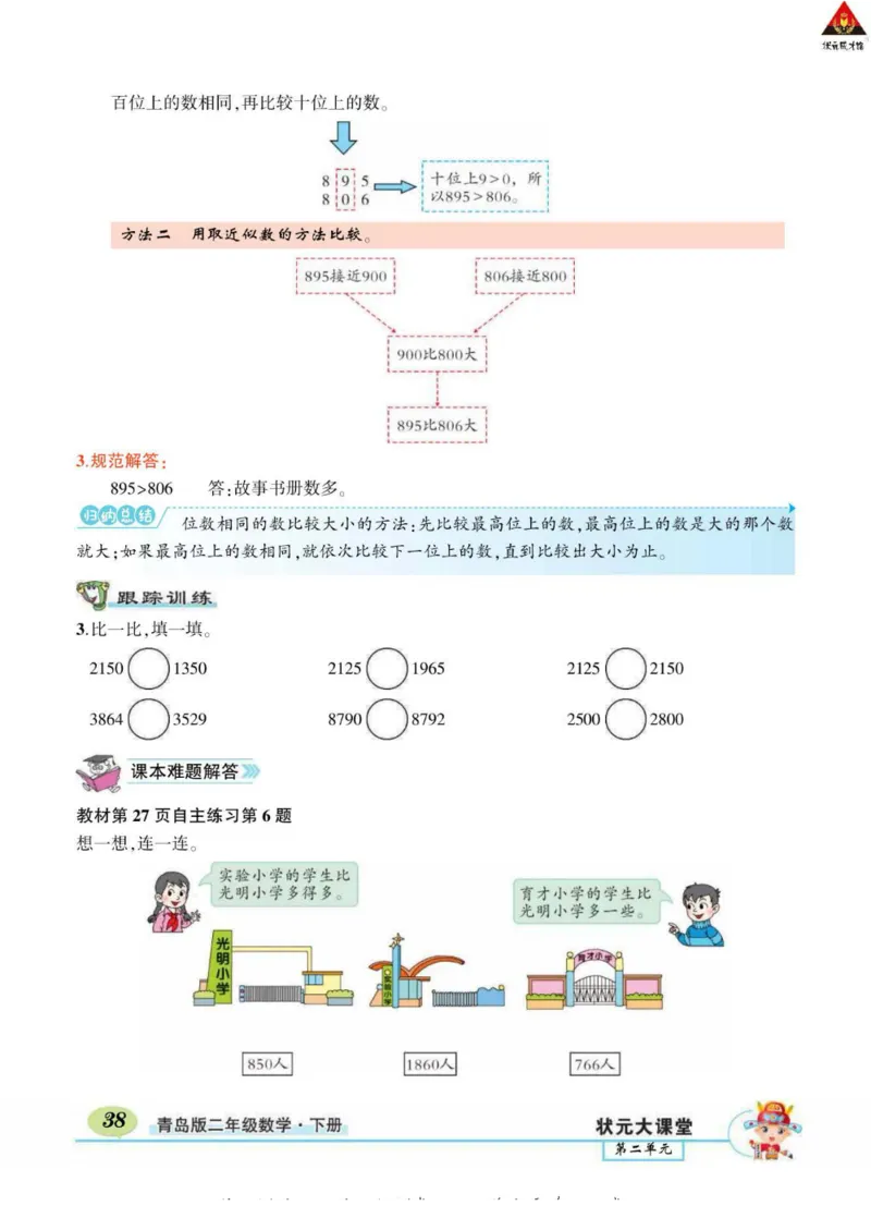 《状元大课堂》导学案-数学2年级下册（63QD）_二年级上下册资料_小学二年级学习资料-25年更新版_2-04、小学二年级数学下册_2-4-2、练习题、作业、试题、试卷_青岛版63_电子册类