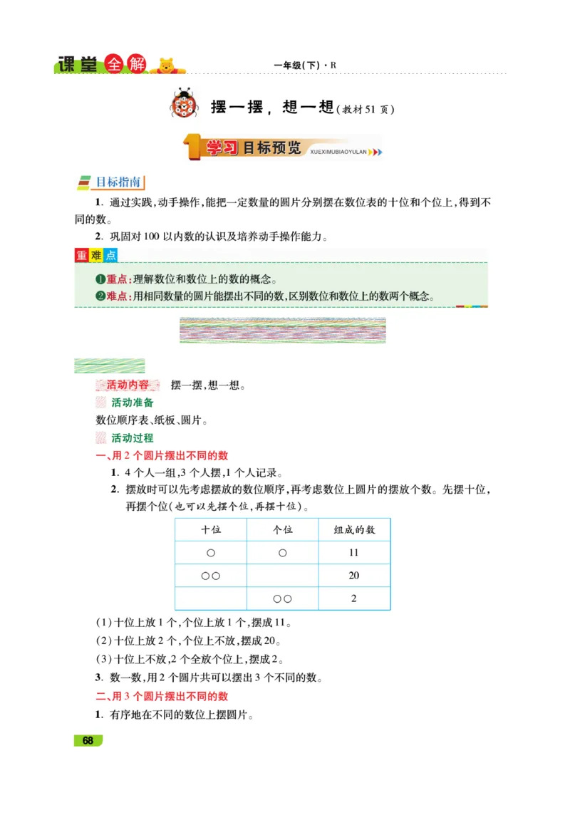 《跳跳熊-课堂全解》数学1年级下册（RJ）_一年级上下册资料_小学一年级学习资料-25年更新版_1-04、小学一年级数学下册_1-4-2、练习题、作业、试题、试卷_人教版_电子册