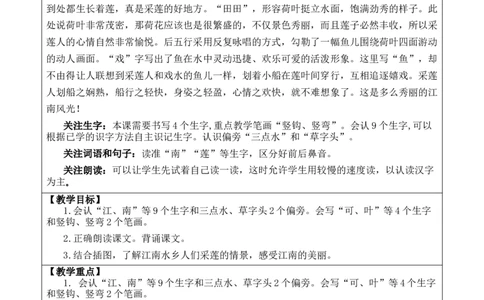 2江南优质版教案_一年级语文上册（统编版）_全套教学资源_课件+教案_5.第五单元_2江南_教案