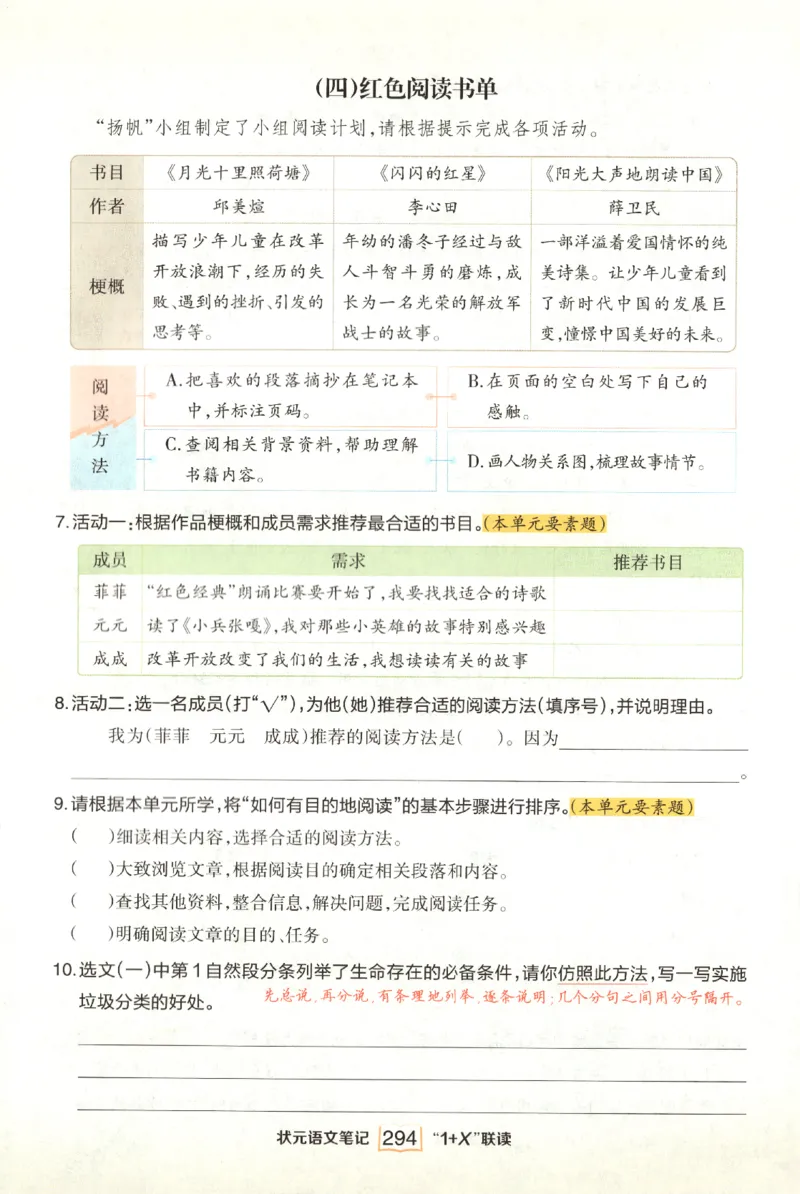 《课后服务日日练》_25秋小学语数英习题试卷_语文_25秋《状元笔记》语文12456_6年级语文《状元笔记》25秋