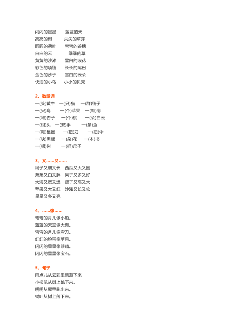 一年级上册语文各单元精编知识点_一年级上下册资料_小学一年级学习资料-25年更新版_1-01、小学一年级语文上册_01、知识汇总