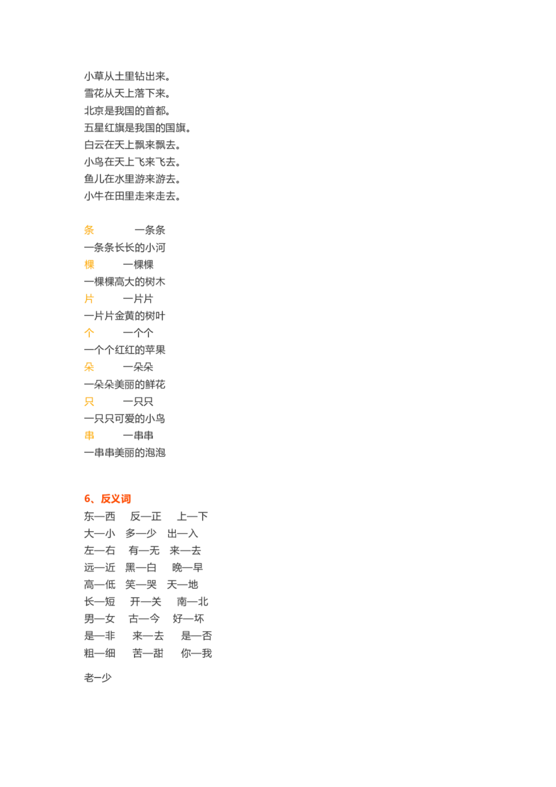 一年级上册语文各单元精编知识点_一年级上下册资料_小学一年级学习资料-25年更新版_1-01、小学一年级语文上册_01、知识汇总