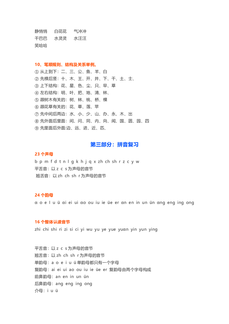 一年级上册语文各单元精编知识点_一年级上下册资料_小学一年级学习资料-25年更新版_1-01、小学一年级语文上册_01、知识汇总