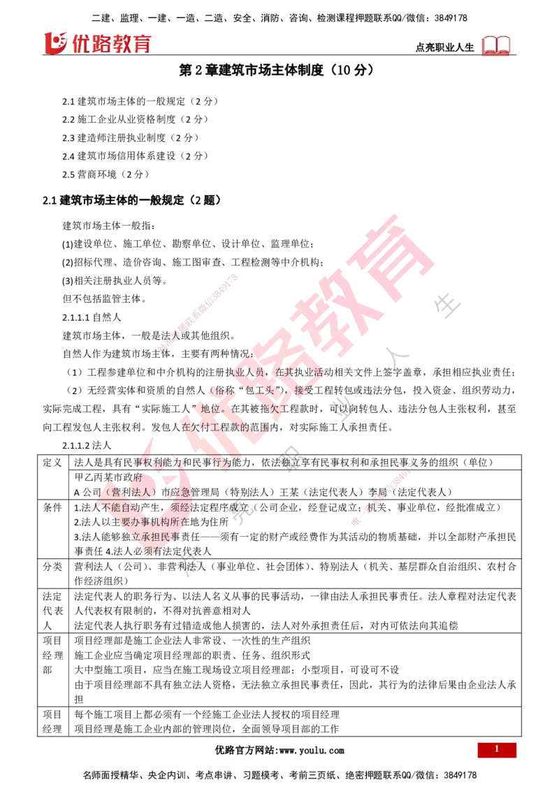 25年一建《工程法规》大V精讲第2章讲义打印版_2026年一建法规_2025年一建法规SVIP_02-基础精讲✿高端面授✿深度强化_25-法规《强化精讲班》陈印YL推荐