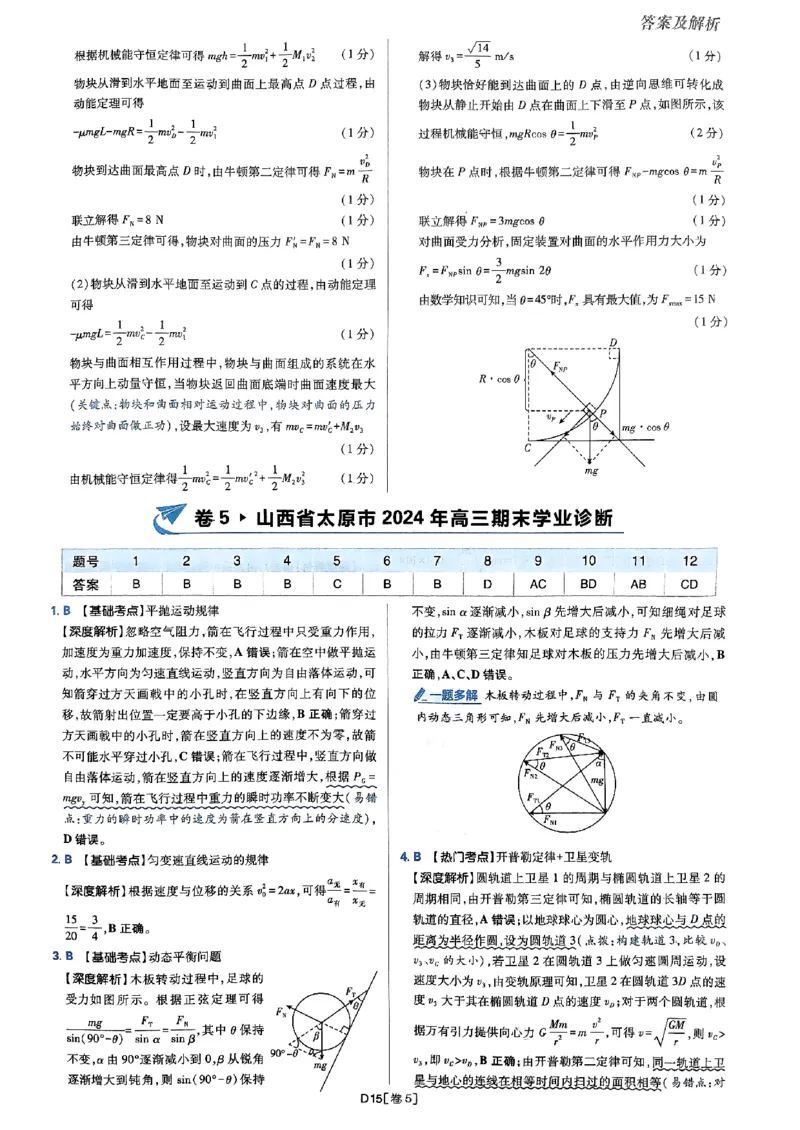 2025高考必刷卷42套物理答案解析册_2025高中教辅（后续还会更新新习题试卷）_《2025高考必刷卷》_物理