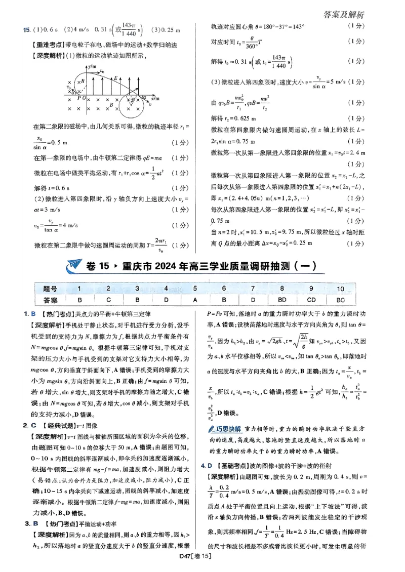 2025高考必刷卷42套物理答案解析册_2025高中教辅（后续还会更新新习题试卷）_《2025高考必刷卷》_物理