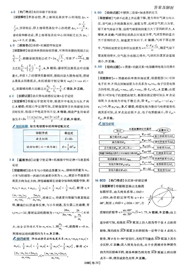 2025高考必刷卷42套物理答案解析册_2025高中教辅（后续还会更新新习题试卷）_《2025高考必刷卷》_物理