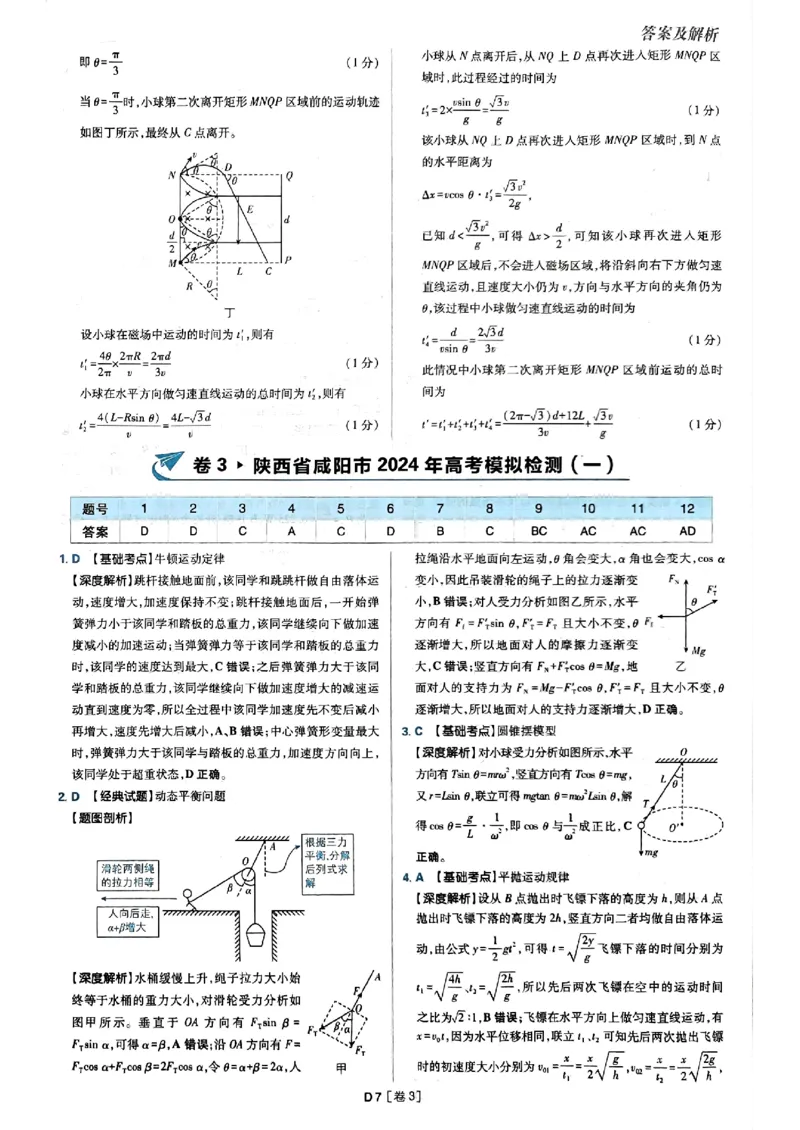 2025高考必刷卷42套物理答案解析册_2025高中教辅（后续还会更新新习题试卷）_《2025高考必刷卷》_物理