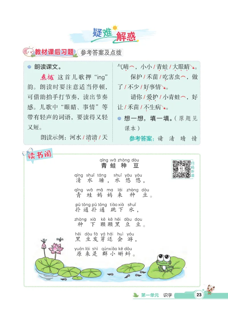 《点拨》23春语文1年级下册（RJ）_一年级上下册资料_小学一年级学习资料-25年更新版_1-02、小学一年级语文下册_3-6-2-2、练习题、作业、专项、试卷_部编（人教）版_电子册类