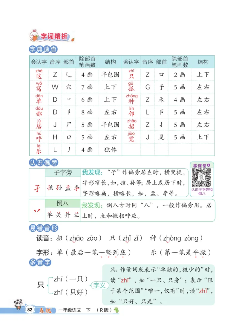 《点拨》23春语文1年级下册（RJ）_一年级上下册资料_小学一年级学习资料-25年更新版_1-02、小学一年级语文下册_3-6-2-2、练习题、作业、专项、试卷_部编（人教）版_电子册类