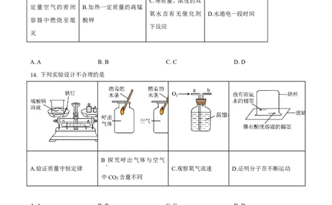 广州市天河区广州中学2023-2024学年九年级上学期期中化学试题（问卷）_广州九上月考+期中+期末+一模二模+中考真题_广州初中九上期末阶段试题（部分名校卷）