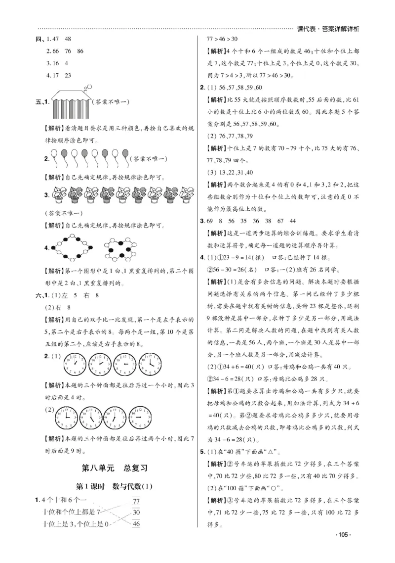 《课代表》数学1年级下册（RJ）_一年级上下册资料_小学一年级学习资料-25年更新版_1-04、小学一年级数学下册_1-4-2、练习题、作业、试题、试卷_人教版_电子册