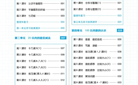 《课代表》数学1年级下册（RJ）_一年级上下册资料_小学一年级学习资料-25年更新版_1-04、小学一年级数学下册_1-4-2、练习题、作业、试题、试卷_人教版_电子册