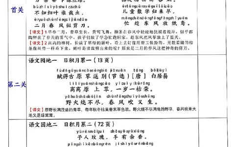 二年级语文下册寒假预习课本重点《背诵闯关打卡表》(2)_二年级上下册资料_二年级下册小红书同款资料_二下语文