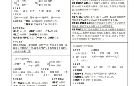 三上语文知识点课课贴（6页）_三年级上下册资料_小学三年级学习资料-25年更新版_3-01、小学三年级语文上册_3-1-1、复习、知识点、归纳汇总