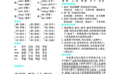 三年级下册语文单元知识清单_满分资料专属_三年级上下册资料_三年级下册小红书同款资料_三下语文