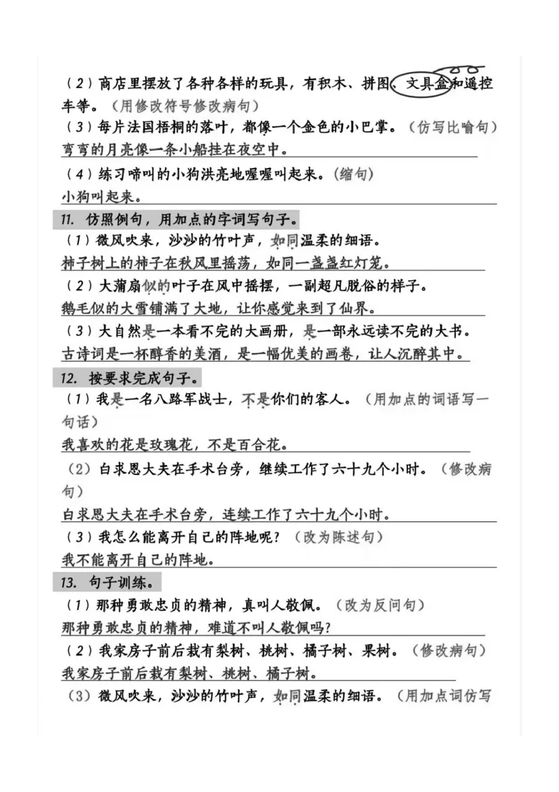 三上语文句子仿写专项练习_三年级上下册资料_三年级下册小红书同款资料_三下语文