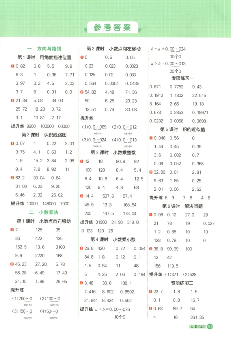 25秋《阳光同学计算小达人》5年级上册冀教版_25秋小学语数英习题试卷_数学_冀教版_25秋阳光同学计算小达人数学冀教版1-6