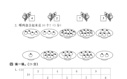 一（上）苏教版数学第七单元检测卷一_一年级上下册资料_小学一年级学习资料-25年更新版_1-03、小学一年级数学上册_苏教版_03、单元试卷_一（上）苏教版数学单元检测卷