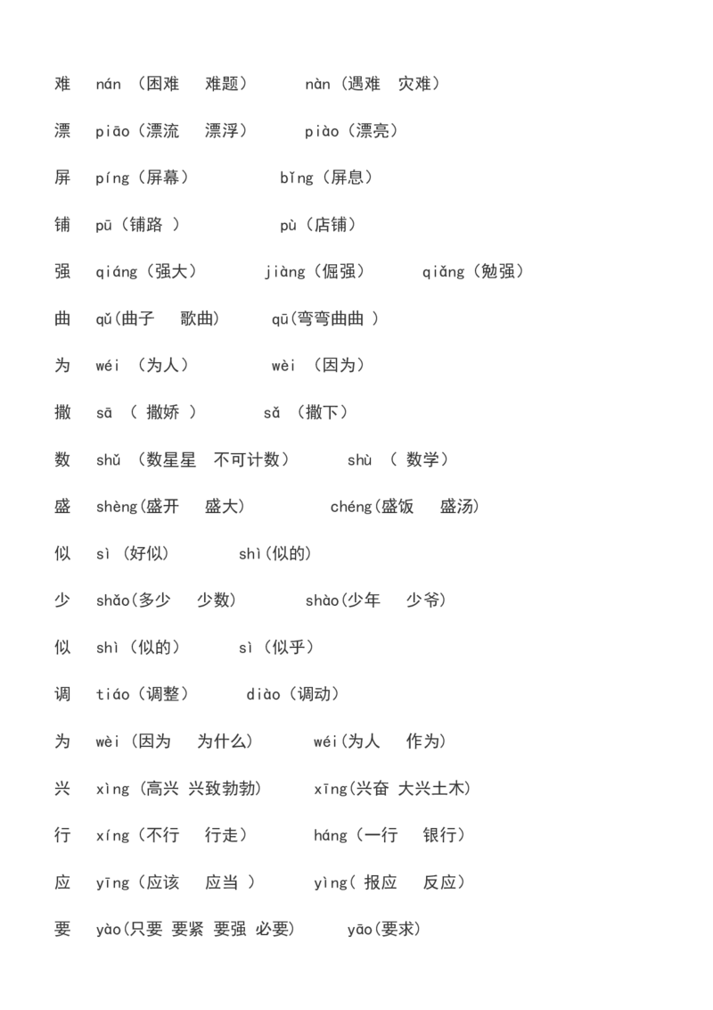 二年级下册必须掌握的&middot;近义词&middot;反义词&middot;多音字汇总_二年级上下册资料_小学二年级学习资料-25年更新版_2-02、小学二年级语文下册_2-2-2、练习题、作业、试题、试卷_专项练习_词语、注音